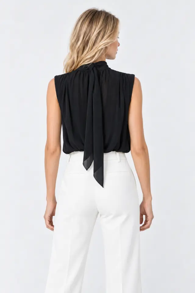 BSB SLEEVELESS WRAP TOP (0156-0110020-BLACK) - 42-medium 2