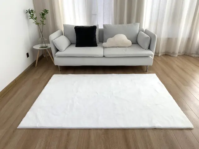 Χαλί 160x230 Γούνινο Anna Riska Felicity White 100% Πολυέστερ