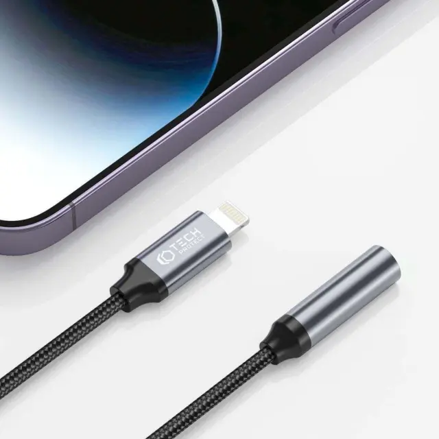 TECH-PROTECT ULTRABOOST ADAPTER LIGHTNING TO MINI JACK 3.5MM BLACK 2