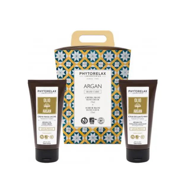 Phytorelax Olio Argan Hand Cream Κρέμα Χεριών, 75ml & Exfoliating Hand Scrub Απολεπιστικό Χεριών, 75ml