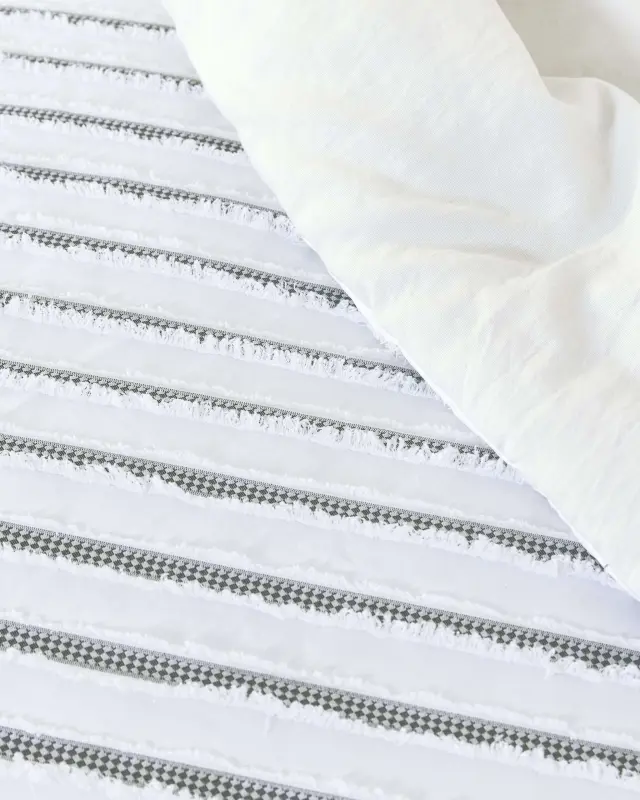 Κουβερλί 240x260 King Size 200gsm Nima Raya White-Black 100% Microfiber 2