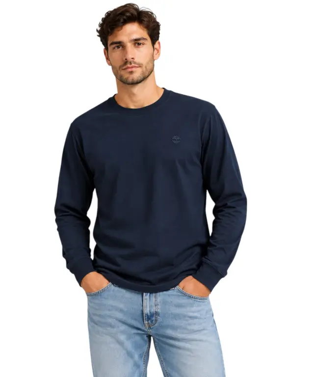 Timberland - Ανδρικό Μακρυμάνικο T-Shirt Jersey Cotton TBC0YHPY-433 Μπλε - S