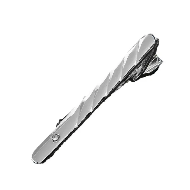 Ασημί Κλιπ Γραβάτας 6 cm με Στρας – LGD-TC/57 3
