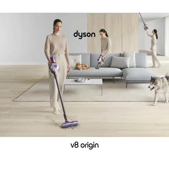 Επαναφορτιζόμενη Σκούπα Stick Dyson V8 Origin (Έκδοση 2026) – 130AW, 425W, Κεφαλή Motorbar™ με Τεχνολογία De-tangling (Silver/Nickel) 2