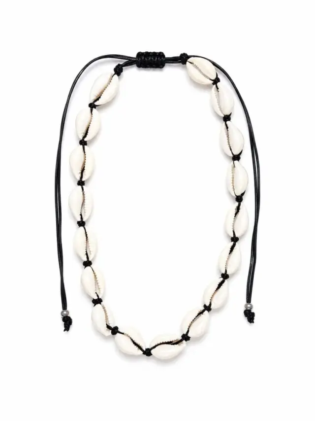 Ghetto Adjustable Cowrie Shell Choker Necklace | Black Cord