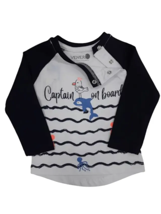 Μπλουζάκι Μακρυμάνικο Captain on Board Venere Blue 8020623 - 12 M (80cm) 2