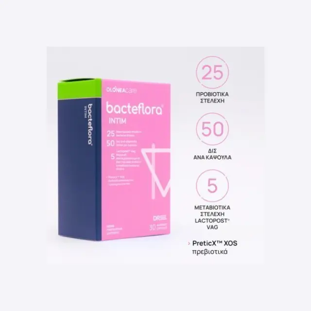 Olonea BacteFlora Intim Συμπλήρωμα με Προβιοτικά & Πρεβιοτικά 30 φυτικές κάψουλες 3