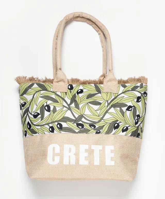 Τσάντα με χερούλι (49cm x 15cm x 34cm) ελιά CRETE - -