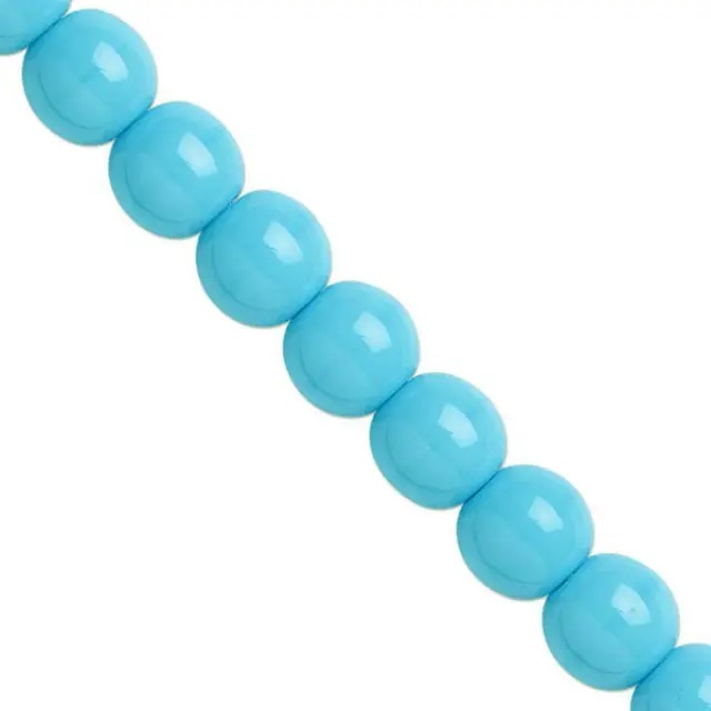 Χάντρα Γυάλινη Στρογγυλή Ø4mm - Turquoise Blue ~97τεμ
