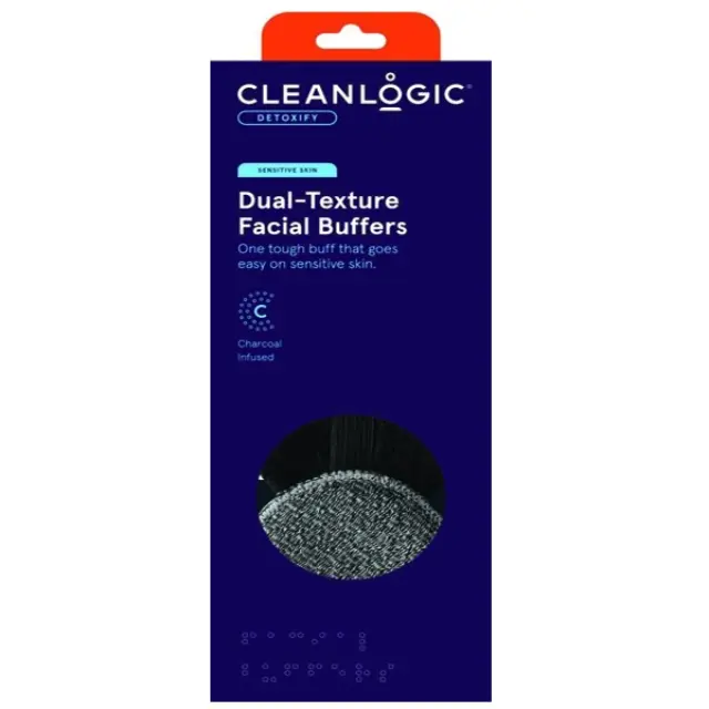 Cleanlogic detoxify Dual-texture Facial Buffers Sensitive Skin Set of 9 Black/Grey