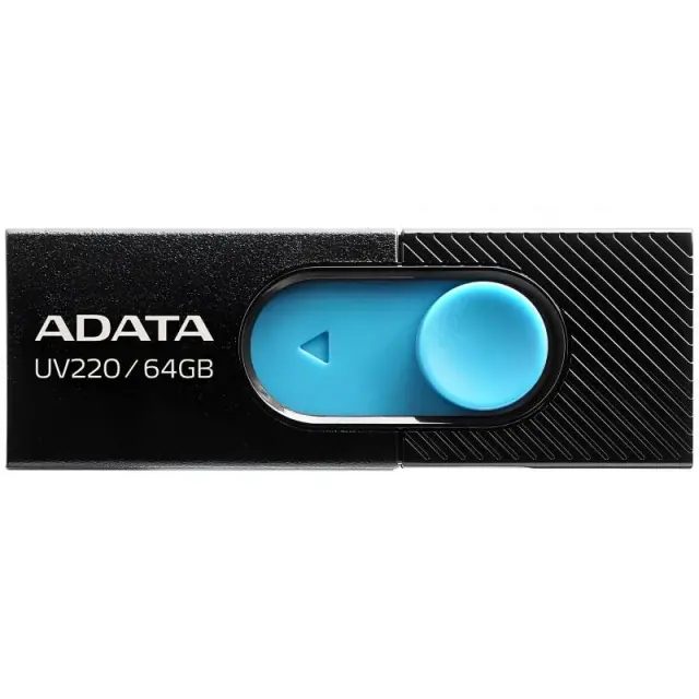 USB 2.0 Flash Disk Adata UV220 USB A 64GB Μαύρο N71324