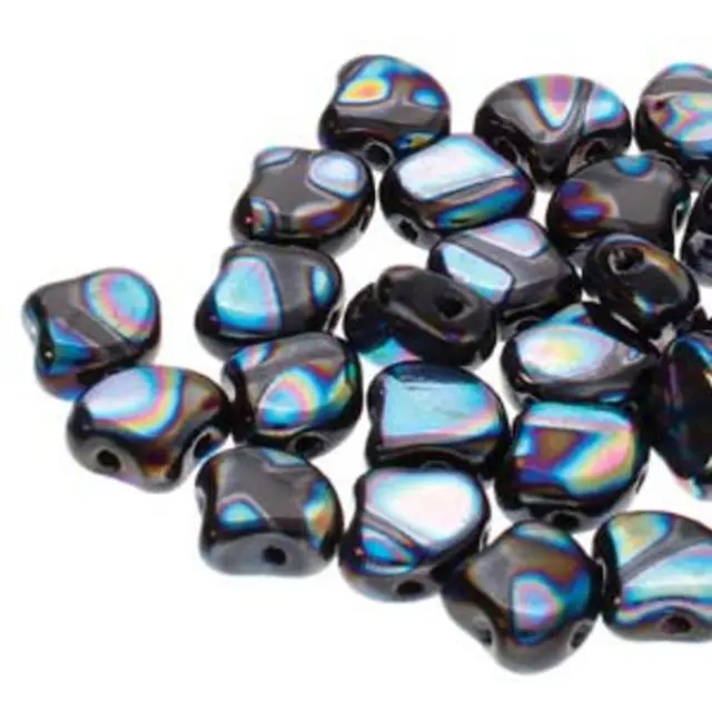 Χάντρα Matubo Ginko 7.5mm - Jet Full AB Batik ~10gr