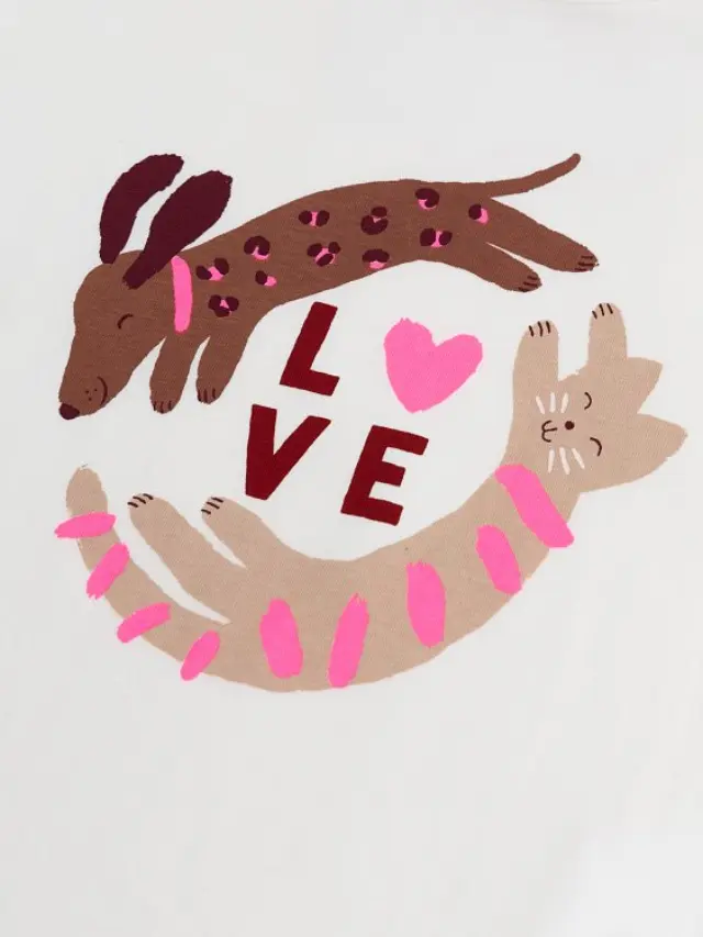Παιδική Μπλούζα για Κορίτσια Pet Friends Love ΛΕΥΚΟ 2