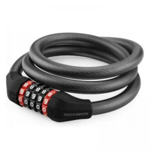 Λουκέτο Rockbros RKS507-1BK με Συνδυασμό 1.8m Μαύρο N68921 2