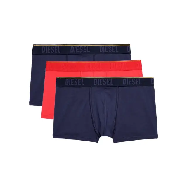 Diesel Ανδρικό Boxer Damien Tonal Logo - Τριπλό Πακέτο, Χρώμα Σκ.Μπλε - Κόκκινο - S