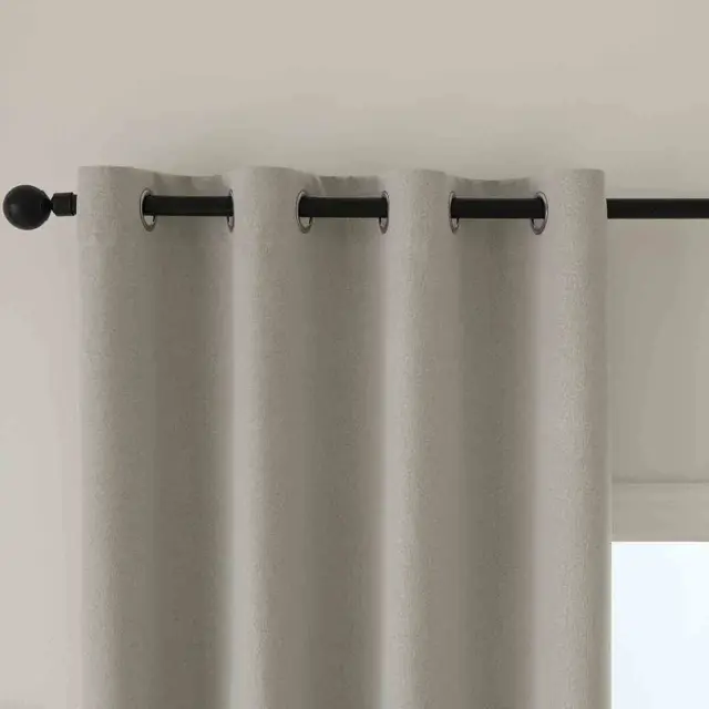 Beauty Home Κουρτίνα Full Blackout σκίασης με 8 κρίκους Total Art 8446 140x270 Εκρού 3