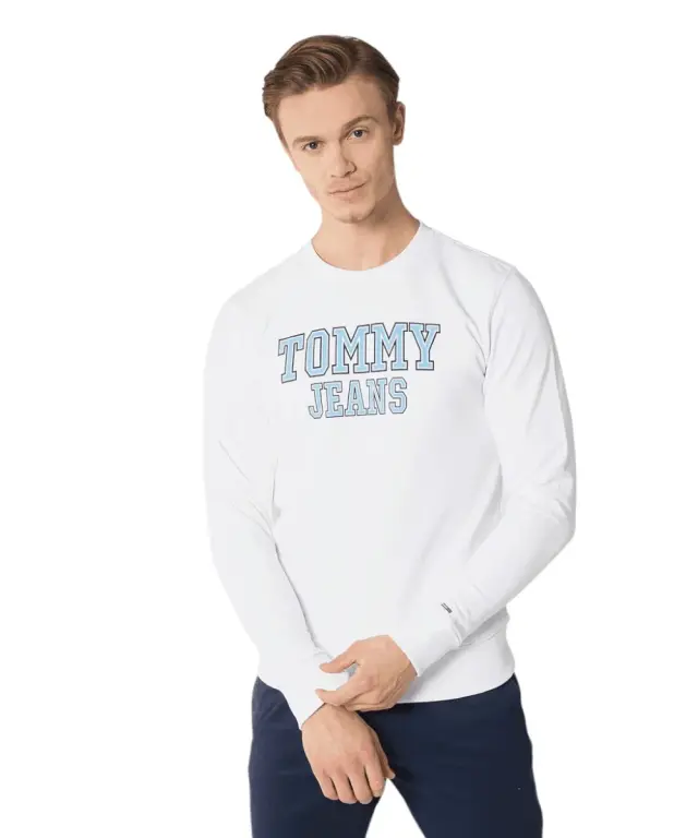 Tommy Hilfiger - Ανδρικό Φούτερ Regular Fit DM0DM16366-YBR Λευκό - 2XL