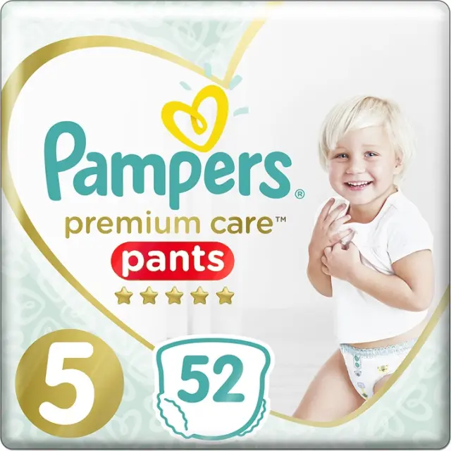 PAMPERS Πάνες Βρακάκι Premium Care Pants No. 5 για 12-17kg 52τμχ