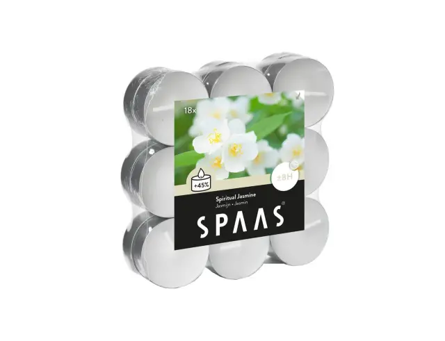 Σετ Διακοσμητικά Κεριά Ρεσώ Spaas με άρωμα Spiritual Jasmine και διάρκεια καύσης 8 ώρες - 18 τεμάχια