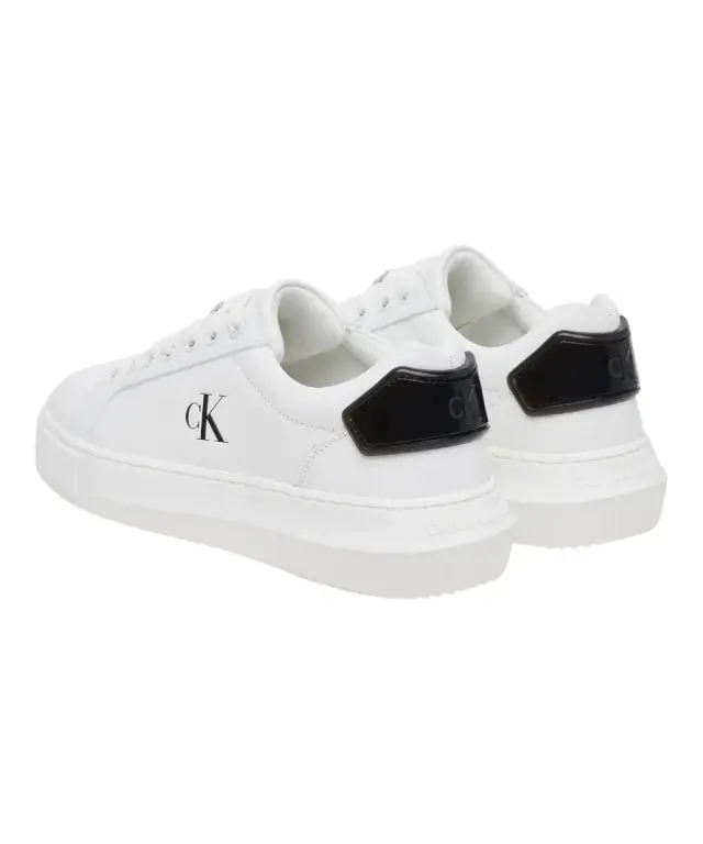 Calvin Klein - Γυναικεία Δερμάτινα Sneakers Chunky Cupsole Ru Patch Lth Wn YW0YW01846-01W Λευκό 3