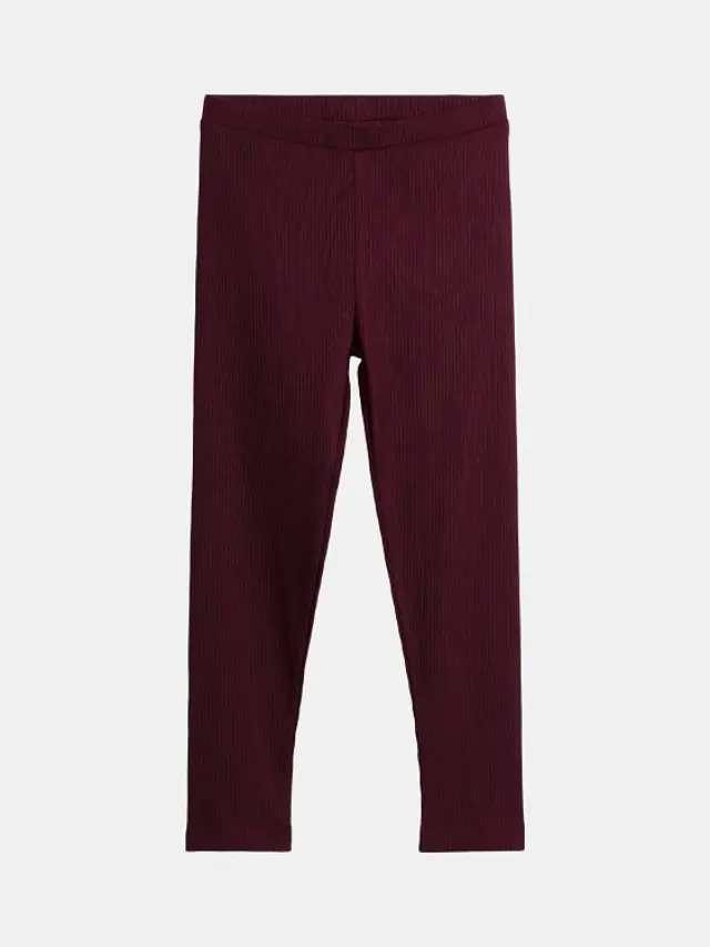 Παιδικό Κολάν για Κορίτσια Ribbed Burgundy ΜΩΒ