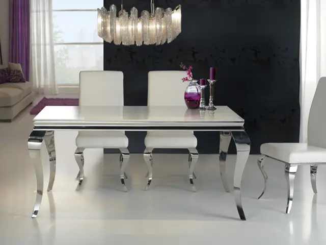 Barroque 792219 / 20701 τραπεζαρία 160cm Ασημί