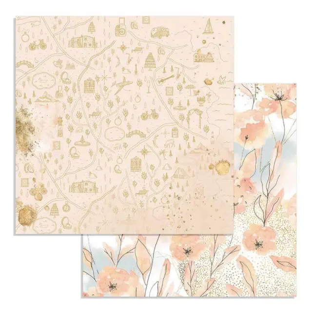 Χαρτί Scrapbooking Stamperia Διπλής Όψης - Watercolor Flowers - 31x30cm