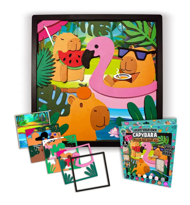 Splat Planet 3D Ξύλινη Κατασκευή Ζωγραφικής / Wooden Art Craft Kit: Capybara