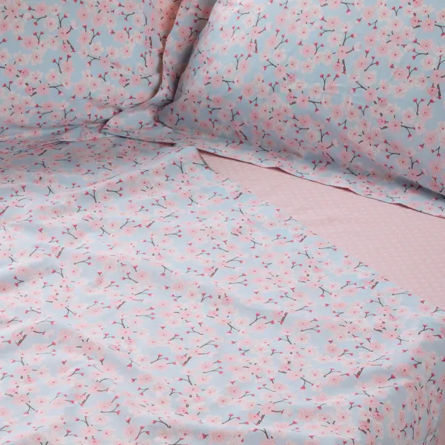 Σετ Σεντόνια 240x260 Υπέρδιπλα Happy Das Home 9695 Blue-Pink 100% βαμβακερόΧωρίς Λάστιχο 2