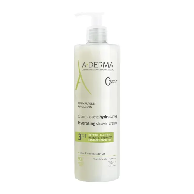 A-Derma Peaux Fragiles 3in1 Hydrating Shower Cream Κρεμοντούς 3σε1 Καθαρισμού & Ενυδάτωσης, 750ml