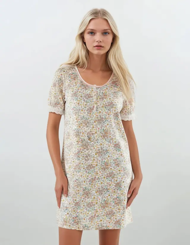 S748 - Type - NIGHTGOWN ABSTRACT FLOWERS 2
