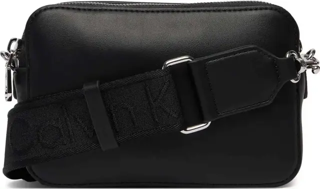 Calvin Klein Γυναικεία Μικρή Τσάντα Camera Bag Webbing Double Strap Μαύρο 3