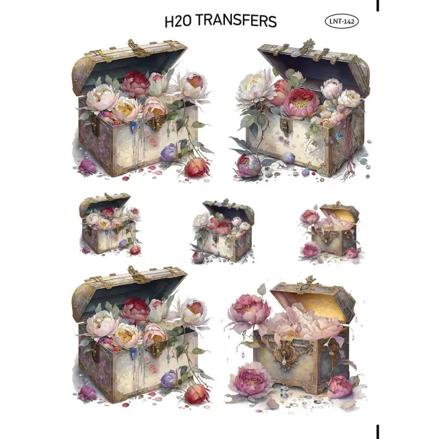 Χαρτί Easy Transfer, Σεντούκια με λουλούδια, LNT-142, 25x35cm