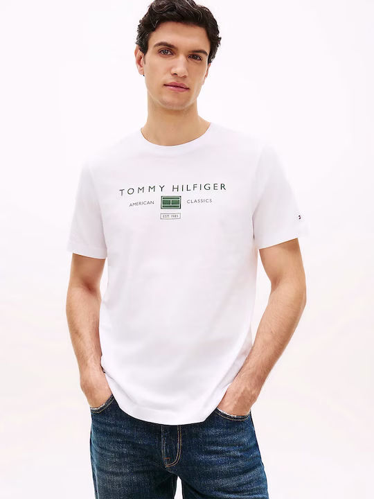 Tommy Hilfiger T-Shirt Λευκό Με Λογότυπο Tommy Hilfiger Άσπρο