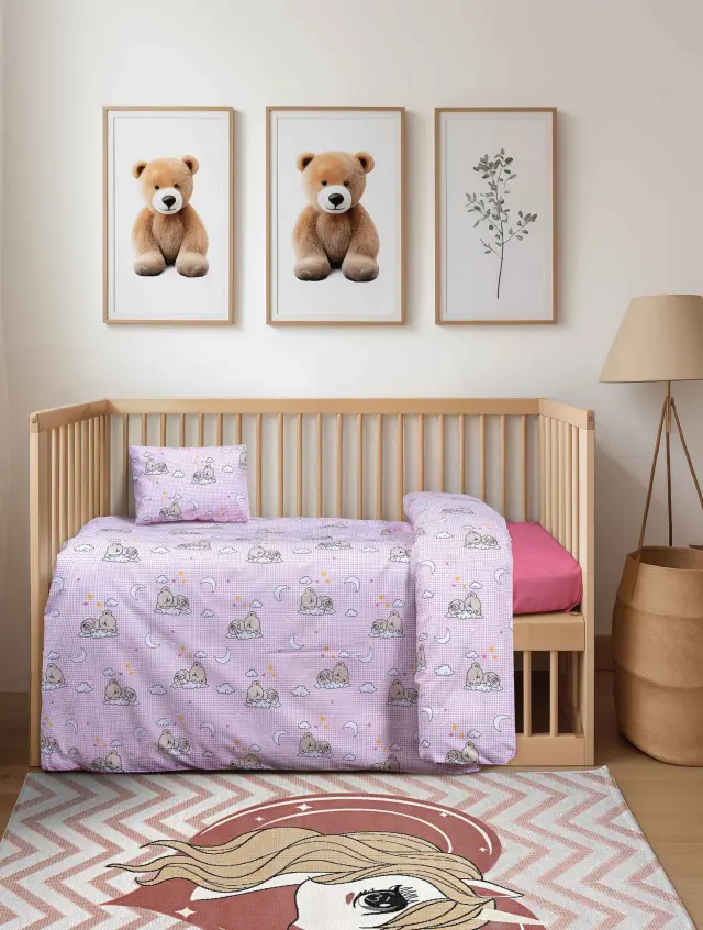 Βρεφικό Σετ Σεντόνια BEARSLEEP MADI Σετ σεντόνια κούνιας: 120 x 170 + 1 μαξιλαροθήκη 30 x 40 εκ.