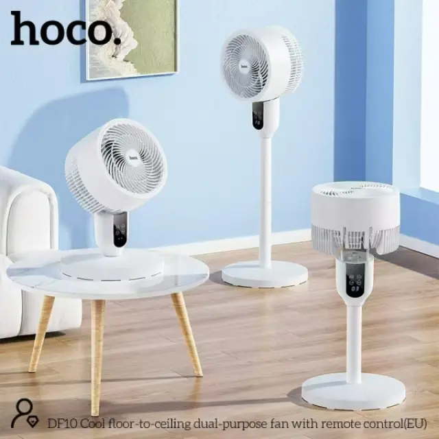 Hoco Επιδαπέδιος Ανεμιστήρας Τριών Ταχυτήτων με Ορθοστάτη Άσπρος DF10 3