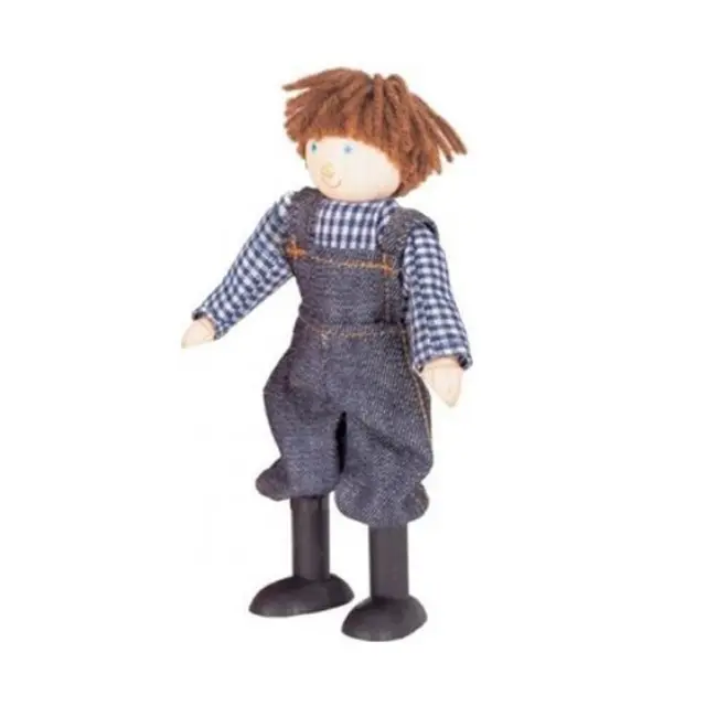Pin Toys 'Αγρότης ' ξύλινο κουκλάκι με εύκαμπτα μέλη