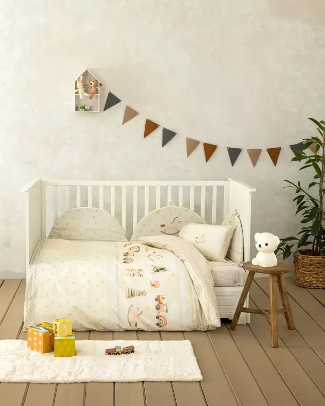 Σετ Παπλωματοθήκη Toyland Κούνιας (1 x 110x145 + 1 Μαξιλαροθήκη 30x40) Μπεζ
