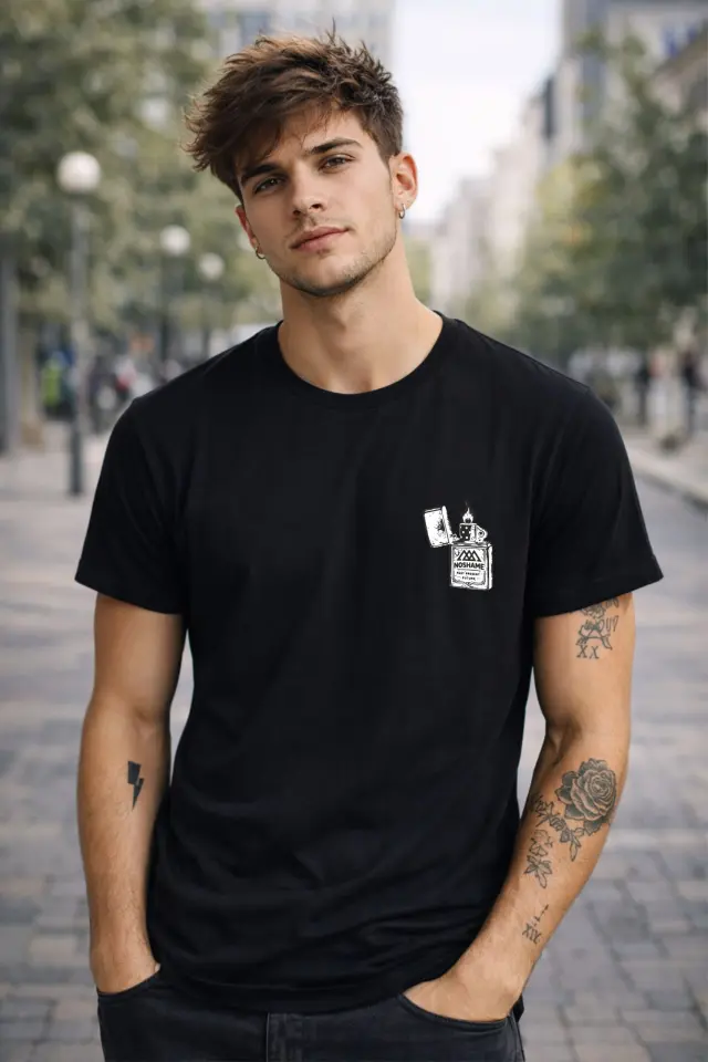 T-shirt Noshame® Μαύρο με τύπωμα - 142639 - XXL