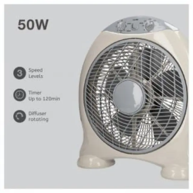 Επιδαπέδιος Ανεμιστήρας Box Niaros Santadi 50W Μπεζ N68200 3