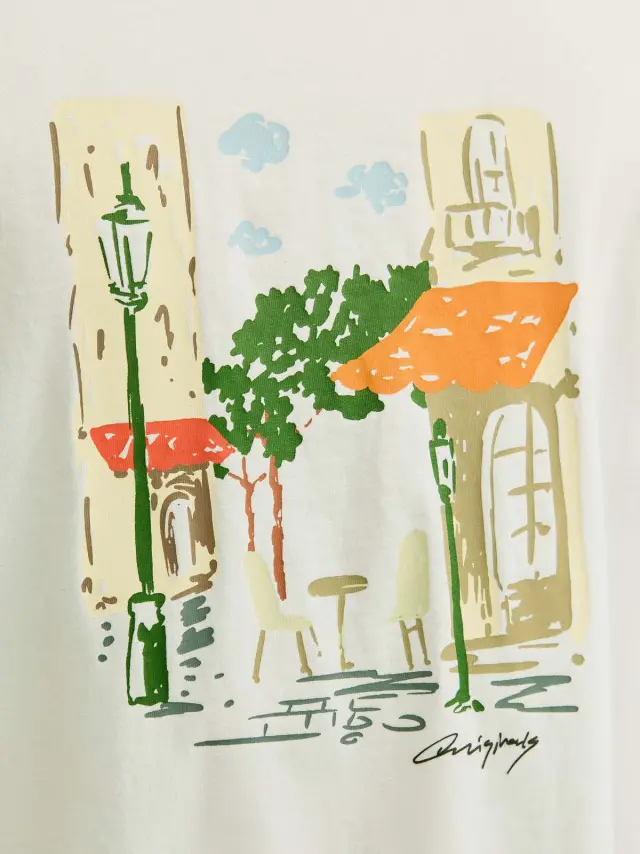 JORMANCHESTER SKETCH TEE SS CREW NECK Antique White 3