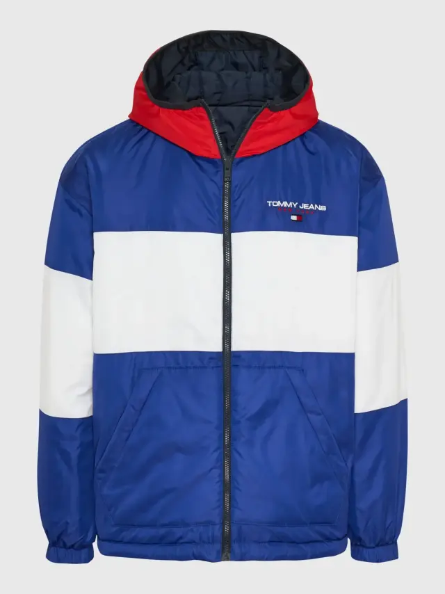 Tommy Hilfiger - Ανδρικό Χειμωνιάτικο Μπουφάν 2 Όψεων Με Colour-Blocked DM0DM16625-C9B Μπλε 3