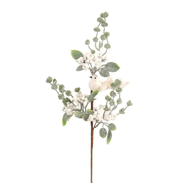 Κλαδί με λευκό πουλί 55cm Vetur BV 92289