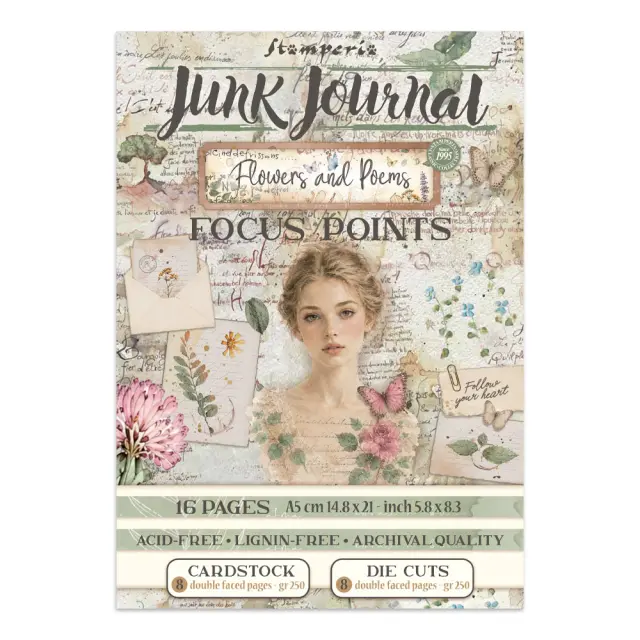 Junk journal Focus Point (cut-outs, backgrounds), Flowers and Poems