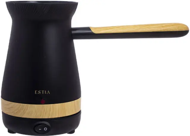 Estia Ηλεκτρικό Μπρίκι Oak 1000W Με Αποσπώμενη Βάση 360° Μαύρο