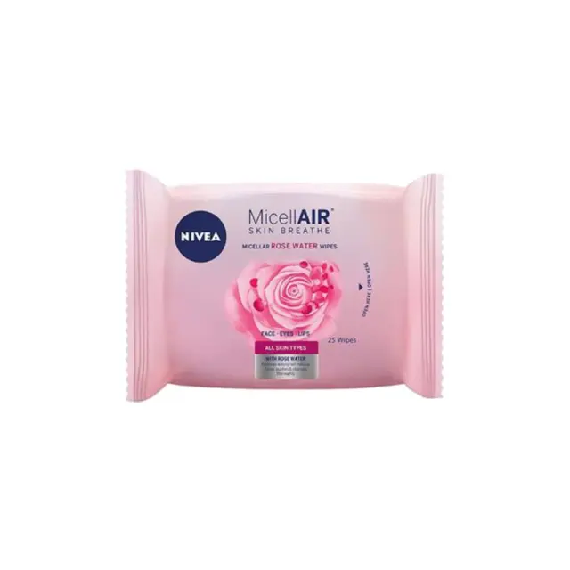 Nivea Micellair Professional Μαντηλάκια Ντεμακιγιάζ Με Ροδόνερο 25Τεμάχια