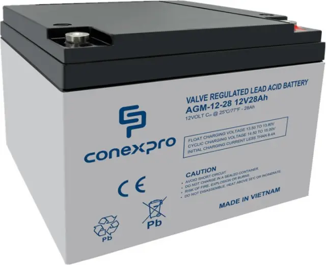 Conexpro batery AGM 12V, 28Ah, lifetime 5 years, M5