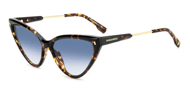 Dsquared2 Γυναικεία Γυαλιά Ηλίου με Καφέ Ταρταρούγα Κοκκάλινο Σκελετό και Μπλε Ντεγκραντέ Φακό D2 0134/S 086/08