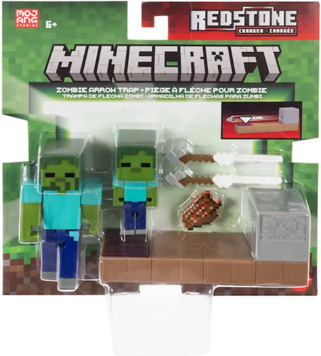 Minecraft Φιγούρα Redstone Charged Zombie Arrow Trap JKK00-JKK03 – Mattel Βασική Φιγούρα με Αξεσουάρ 3
