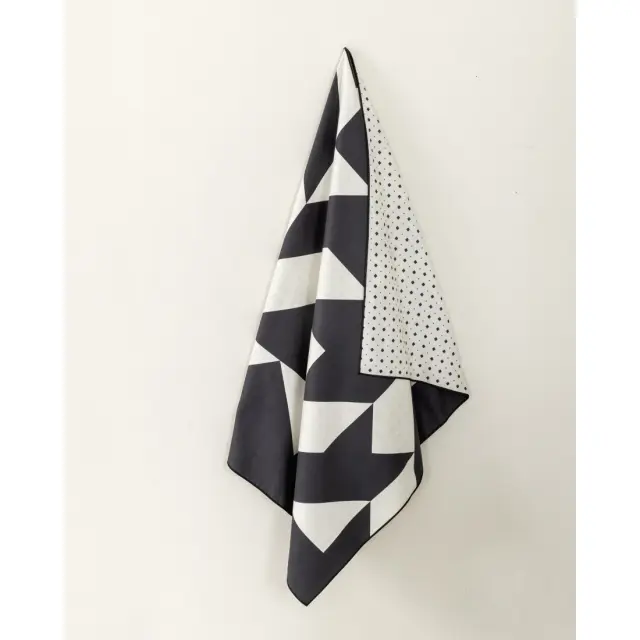 Πετσέτα Θαλάσσης 80x160 200gsm Nima Abstract White-Black 100% Microfiber